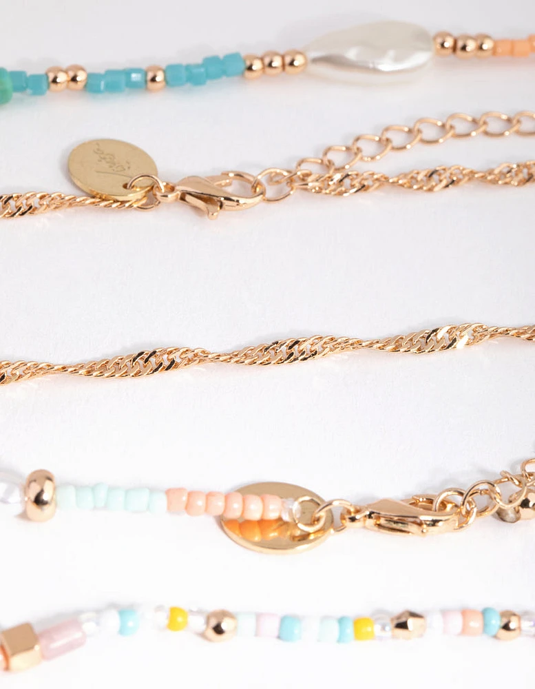 Gold Bead & Pearl Choker Pack