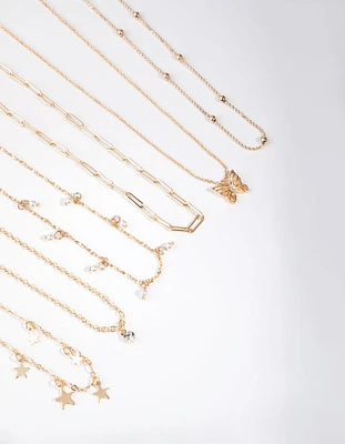 Gold Star Pearl Choker 6-Pack