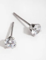 Titanium Cubic Zirconia Stud Earrings