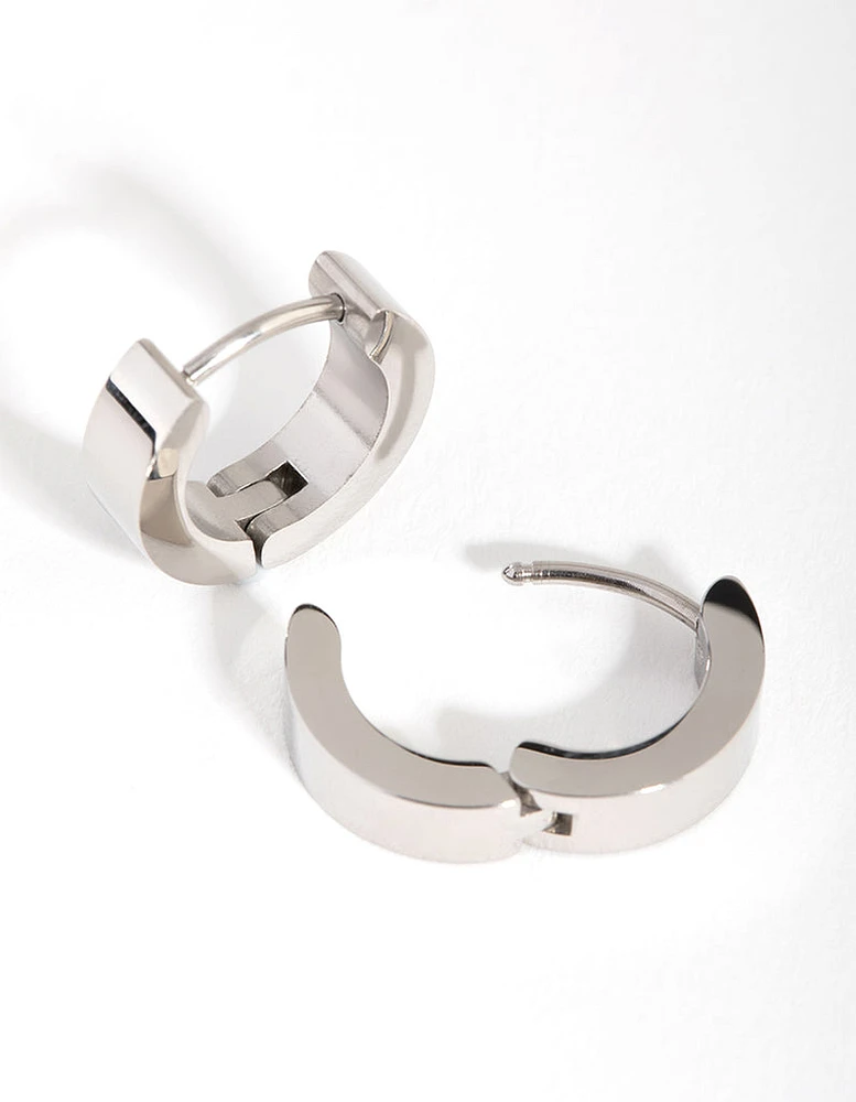 Titanium Wide Huggie Earrings