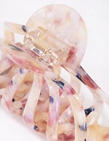 Acetate Pink Marble Wide Clip