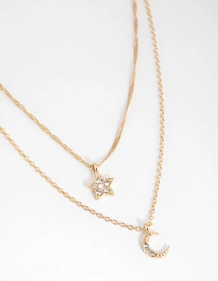 Gold Starry Night Layered Necklace