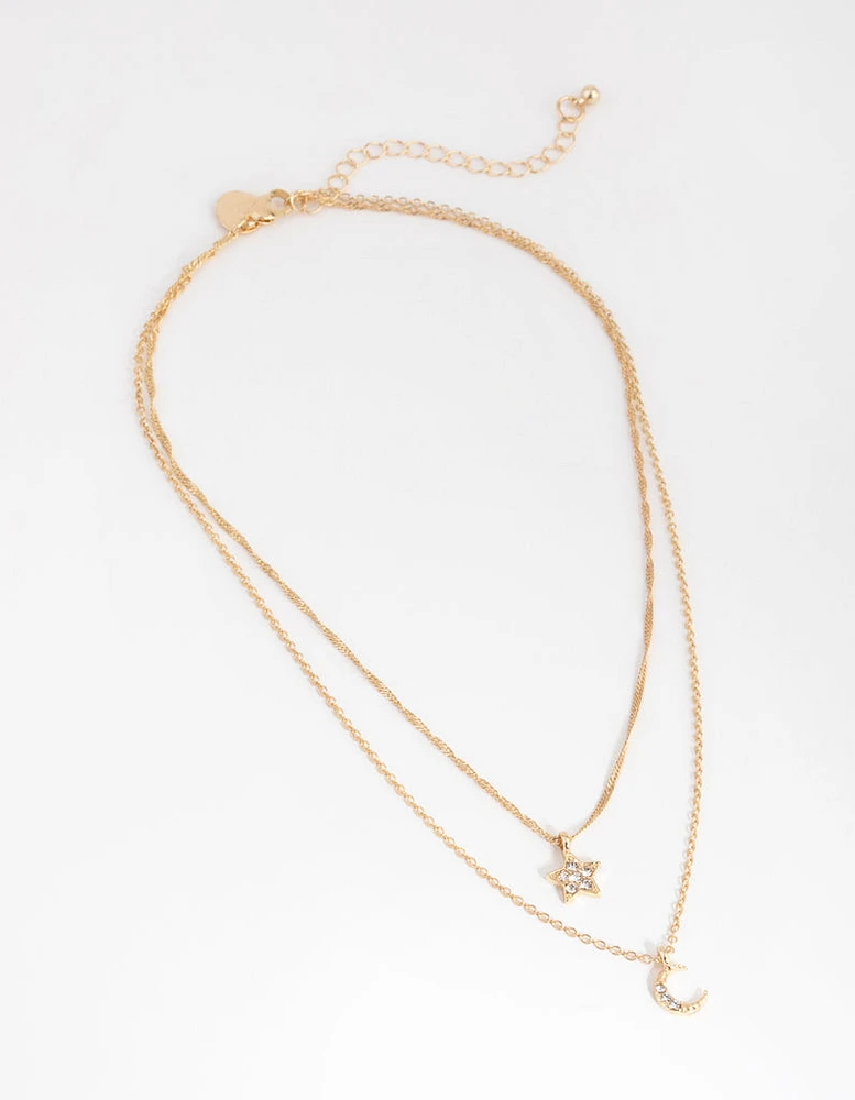 Gold Starry Night Layered Necklace