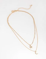 Gold Starry Night Layered Necklace