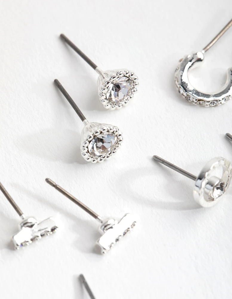 Silver Mini Hoop & Stud 8-Pack Earring