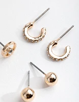 Gold Mini Hoop & Stud 8-Pack Earring