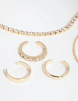 Gold Moon Anklet & Toe Ring 6-Pack Set