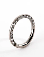 Titanium Cubic Zirconia Clicker Ring