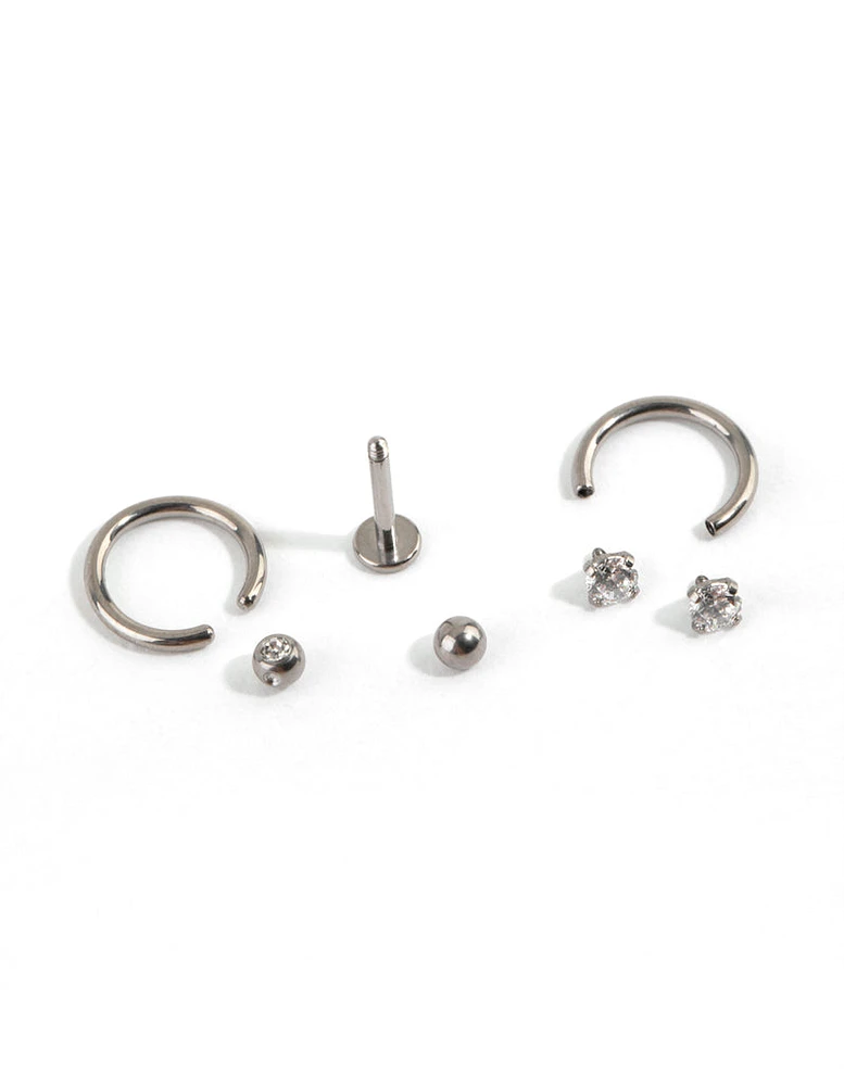 Titanium Mix Piercing Earring Pack