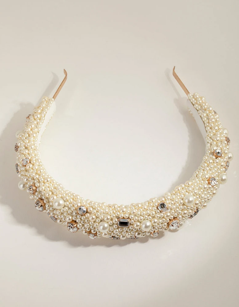 Statement Padded Pearl Alice Band