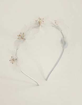 Frosted Acrylic Beaded Flower Headband