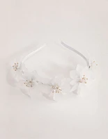 Frosted Acrylic Beaded Flower Alice Band