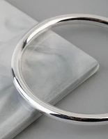 Silver Plated Brass Solid Bangle Bracelet