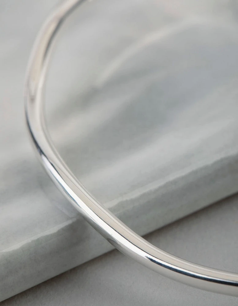 Silver Plated Brass 2.5mm Wavey Bangle