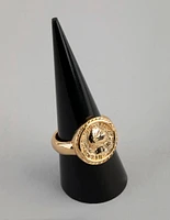 18ct Gold Plated Brass Coin Ring