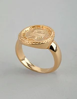 18ct Gold Plated Brass Coin Ring