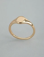 18ct Gold Plated Brass Oval Signet Pinky Ring