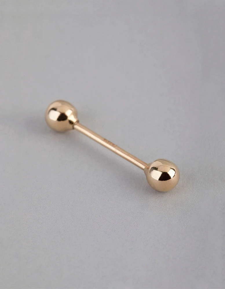 9ct Gold Polished Ball Belly Ring