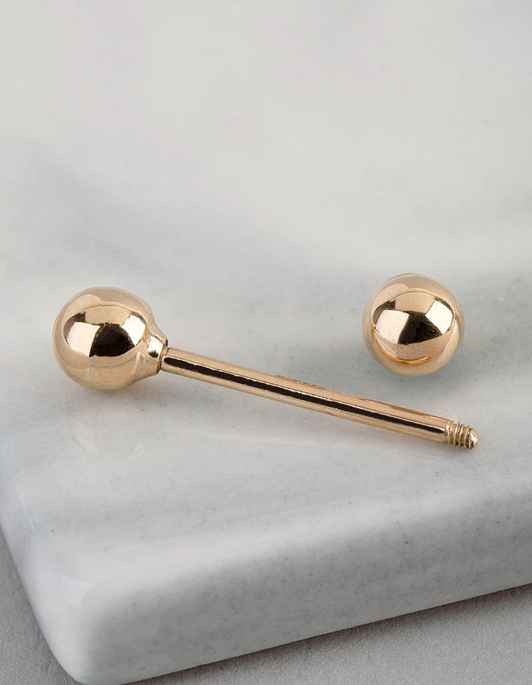 9ct Gold Polished Ball Belly Ring