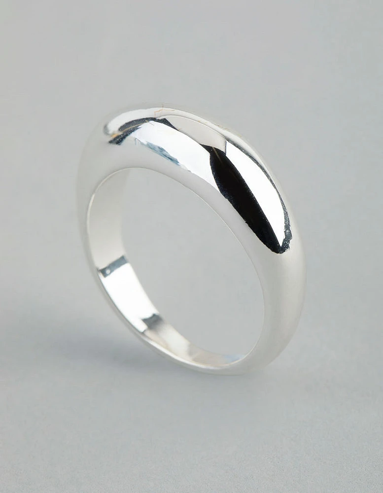 Silver Plated Brass Rounded Ring