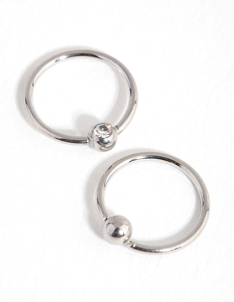 Surgical Steel Diamante Hoop Earring