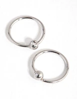 Surgical Steel Diamante Hoop Earring