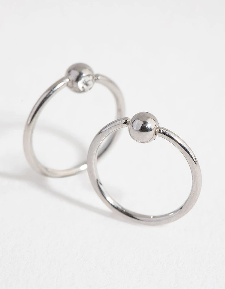 Surgical Steel Diamante Hoop Earring