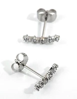 Surgical Steel Cubic Zirconia Crawler Stud Earring