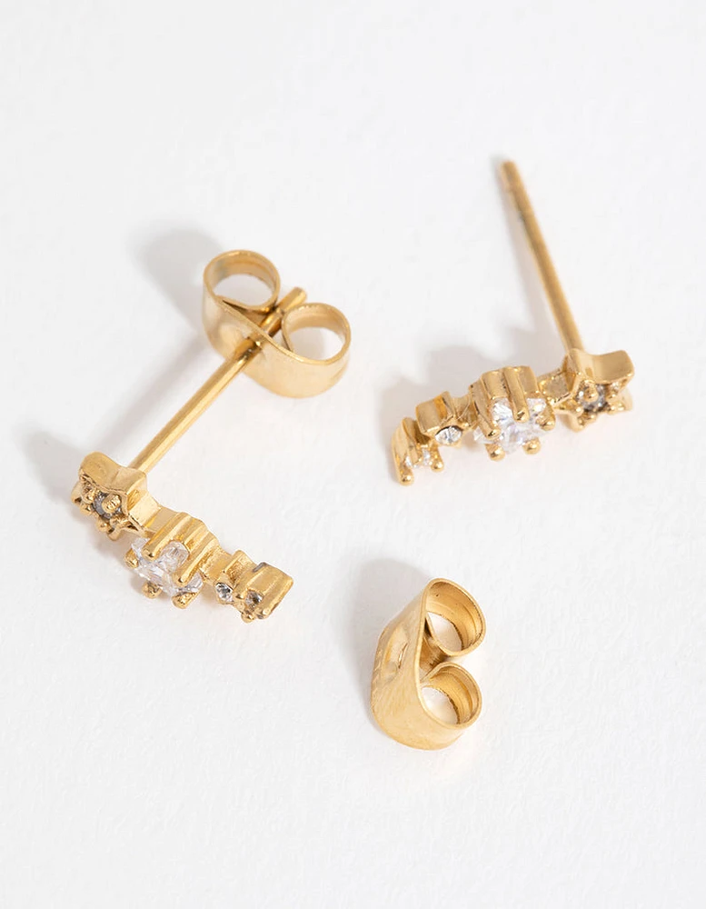 Surgical Steel Gold Shooting Star Stud Earring