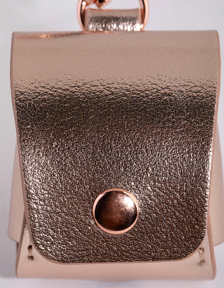 Tall Rose Gold PU Leather Earpod Case