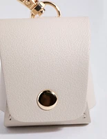 Tall Cream PU Leather Earpod Case