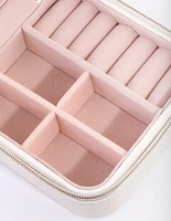 White Faux Leather Square Jewellery Box