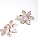 Pastel Diamante Flower Stud Earrings