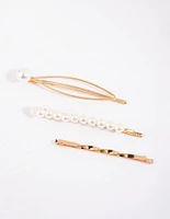 Gold Pearl & Twist Clip Pack