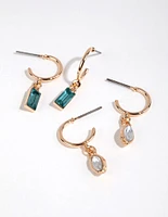 Gold Mixed Shape Hoop Earring Pack