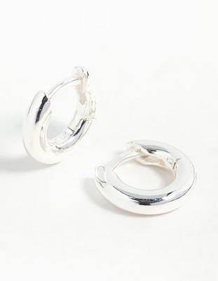 Sterling Silver Mini Chubby Huggie Earrings