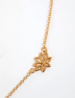 Gold Plated Sterling Silver Lotus Necklace