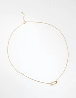Gold Plated Sterling Silver Pave Butterfly Necklace