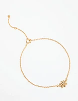 Gold Plated Sterling Silver Lotus Bracelet or Anklet