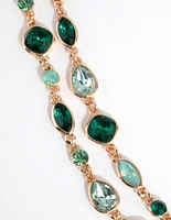 Green Marquise Mix Layered Necklace