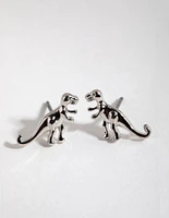 Silver T-Rex Stud Earrings