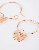 Gold Cut Out Butterfly Huggie Earrings