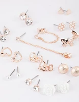 Rose Gold Sweetheart Stud Earring 12-Pack