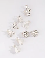 Silver Butterfly Clip-On Earring Pack