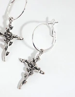 Antique Silver Rose Vine Ross Earrings