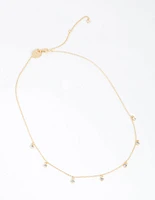 Gold Plated Mini Diamante Necklace