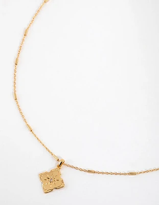 Gold Plated Vintage Star Pendant Necklace