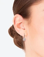 Surgical Steel Cubic Zirconia Flower Sleeper Earrings