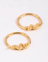 Gold Plated Surgical Steel Snake Sleeper Earrings
