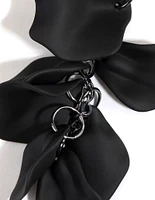 Matte Black Petal Drop Earrings